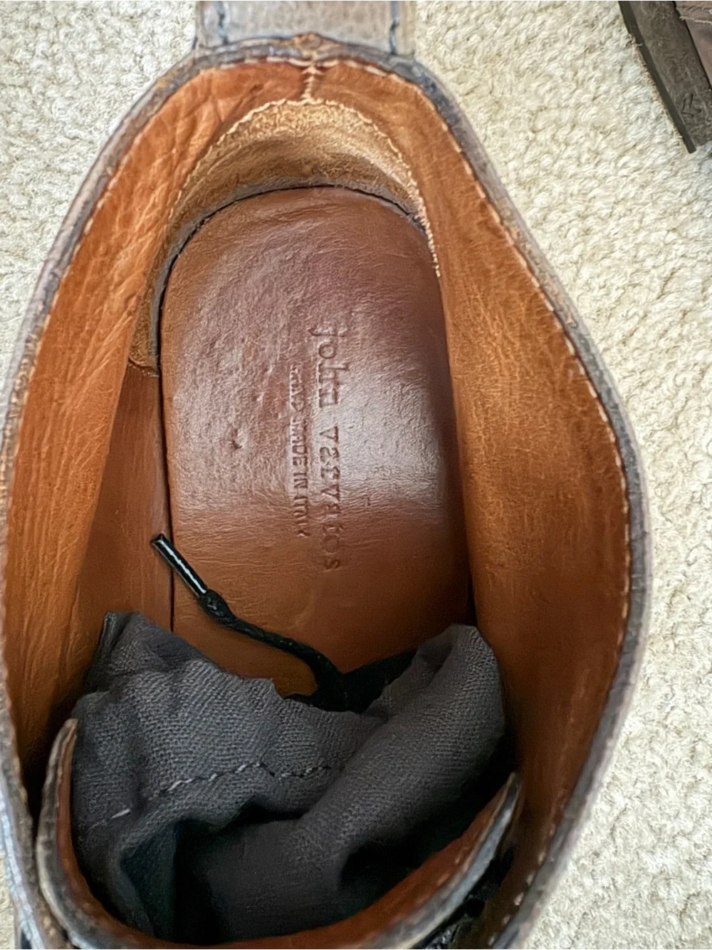 John Varvatos Grey Leather Chukka Boots with Black Laces size 9.5